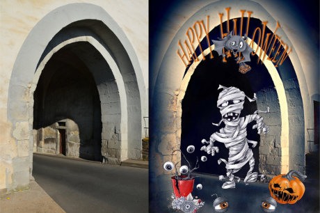 Fotomotive als Basis für fantasievolle Halloweenbilder