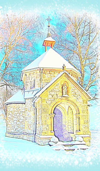 Die St.-Rochus-Kapelle in Limburg-Offheim als Zeichnung