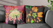 Abstrakt gestaltete Blumenbilder als Wanddekoration